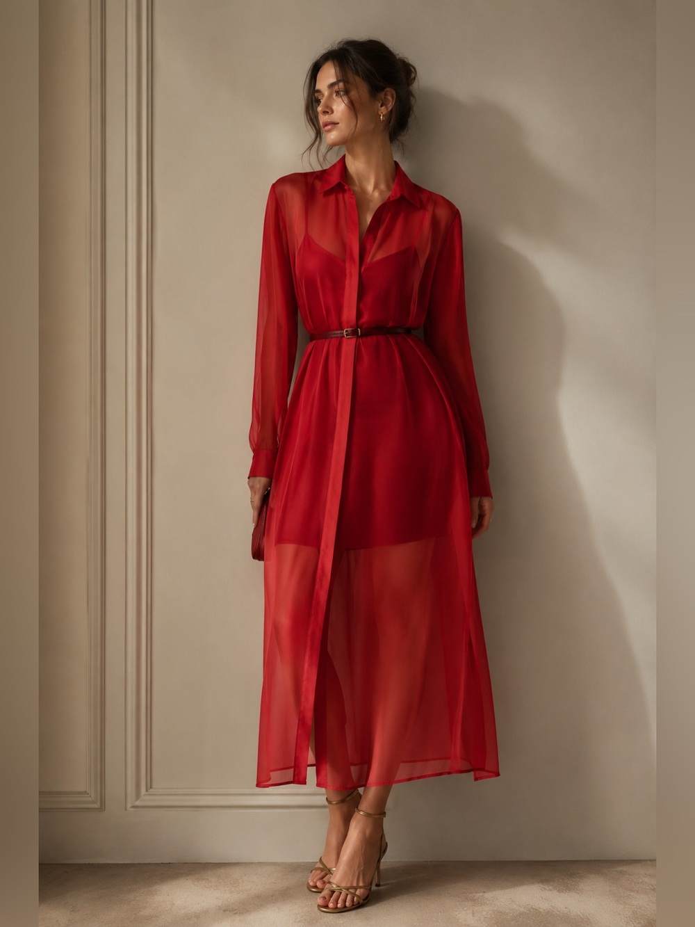 Max Mara 100% Silk Sheer Shirt Dress Overlay | Size US 4